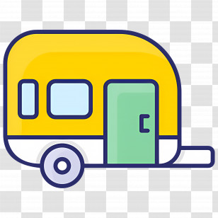 Camping Car - Yellow Camping Caravan Illustration Transparent PNG