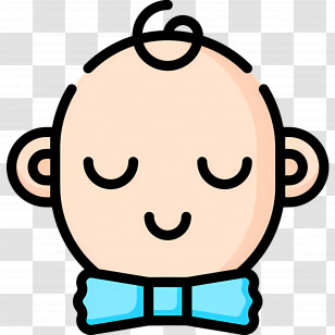 Baby Boy - Cartoon Baby Wearing Blue Bowtie Transparent PNG