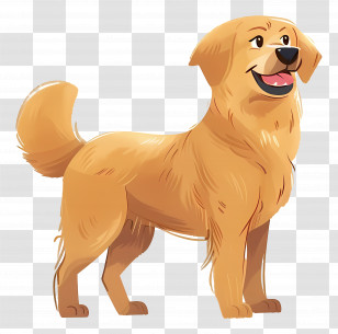 Dog Golden Retriever - Golden Retriever Cartoon Illustration Transparent PNG