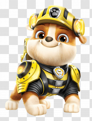 Paw Patrol - Cartoon Dog In Yellow Armor Transparent PNG