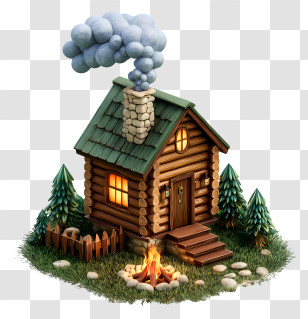 Cozy Log Cabin Smoke - Cozy Log Cabin Campfire Transparent PNG