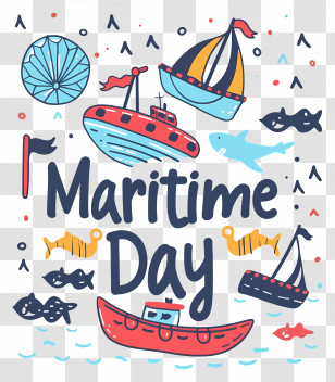 Maritime Day - Maritime Day Celebration With Boats And Sea Elements Transparent PNG