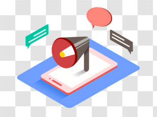 Icon - Megaphone Announcing On Phone Transparent PNG