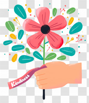 World Kindness Day - Hand Holding Flower Of Kindness Transparent PNG