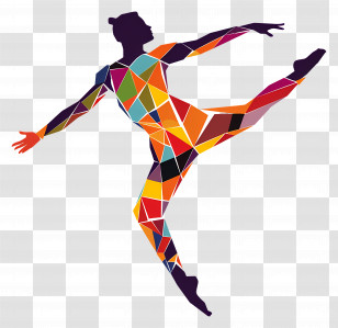 Dancer Silhouette - Colorful Dancer Silhouette Transparent PNG