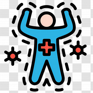 Immunity - Health Icon With Person And Cross Transparent PNG
