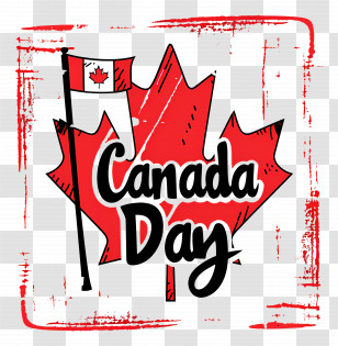 Canada Day - Canada Day Celebration With Red Maple Leaf And Flag Transparent PNG