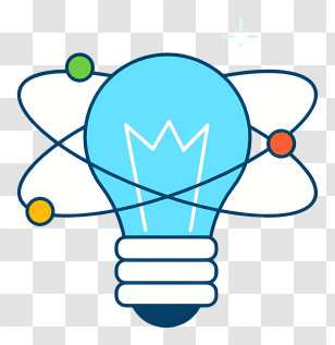Innovation - Light Bulb With Atomic Structure Transparent PNG