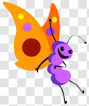 Oswald - Colorful Butterfly Cartoon Character Transparent PNG