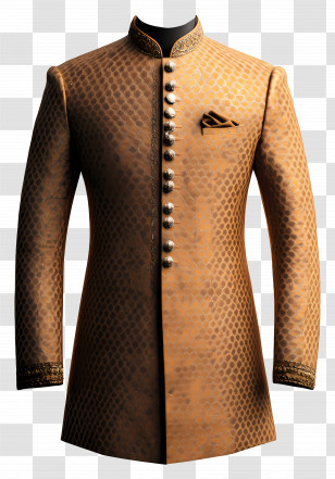 Sherwani - Brown Traditional Jacket Transparent PNG