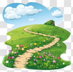 Hill Path - Scenic Green Hill With Winding Pathway Transparent PNG