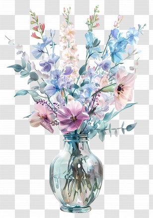 Flowers In Vase - Vase Of Flowers With Bouquet And Arrangement Transparent PNG