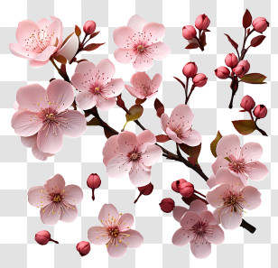Easter Egg - Beautiful Cherry Blossoms With Pink Petals Transparent PNG