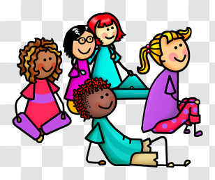 Cartoon Kid - Group Of Happy Cartoon Children Transparent PNG