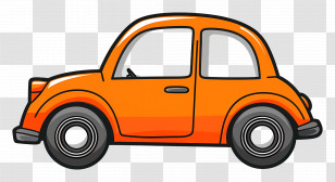 Cartoon Car - Orange Cartoon Car Illustration Transparent PNG