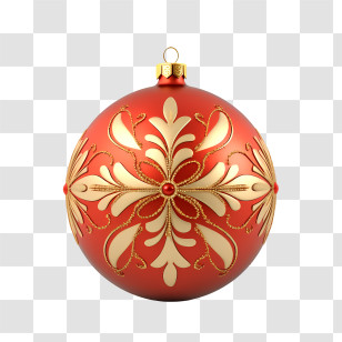Christmas Ball - Red And Gold Decorative Ornament For Christmas Decor Transparent PNG