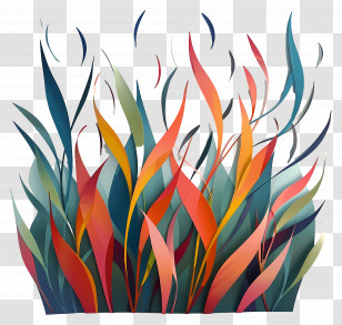Seagrass - Colorful Abstract Leaves In Creative Design Transparent PNG