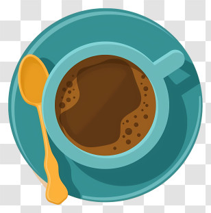 Keywords Coffee Cup - Cup Of Coffee On A Blue Saucer Transparent PNG