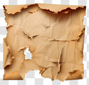 Vintage Ripped Paper - Torn Aged Brown Paper Design Transparent PNG