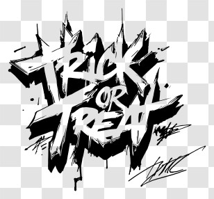 Halloween Words - Trick Or Treat Grunge Lettering Transparent PNG