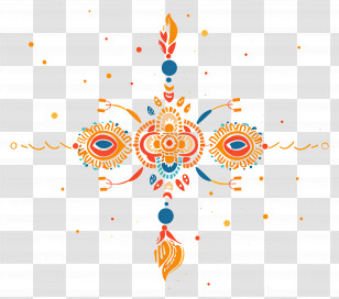 Abstract Rangoli Design - Colorful Abstract Rangoli Design Transparent PNG