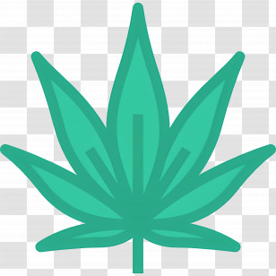 Cannabis Leaf - Illustration Of Green Cannabis Leaf Transparent PNG