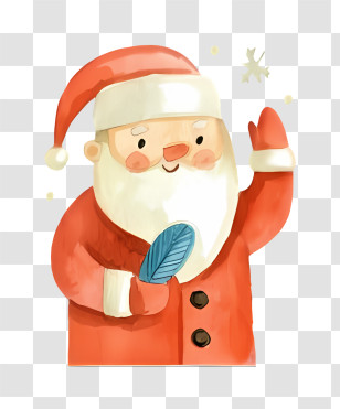 Santa Claus - Cartoon Santa Claus In Festive Mood Transparent PNG