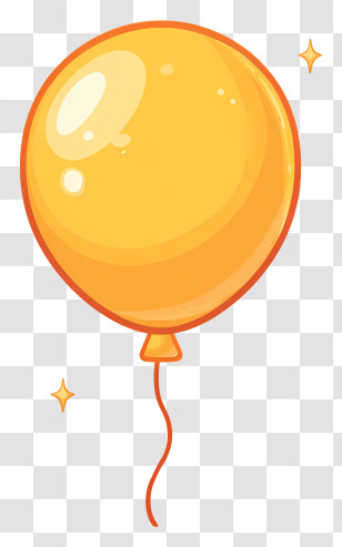 Cartoon Gold Balloon - Shiny Yellow Balloon Transparent PNG
