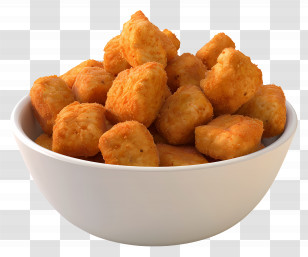 Spicy Chicken Nuggets - Bowl Of Crispy Chicken Nuggets Transparent PNG