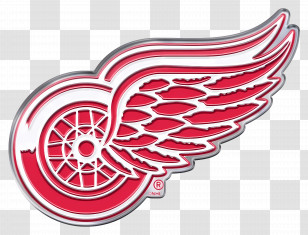 Detroit Red Wings - Red Wings Logo With Wheel And Wing Transparent PNG