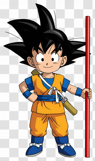 Goku - Cartoon Character With Staff Transparent PNG