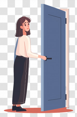 Open The Door - Woman Opening A Door Transparent PNG