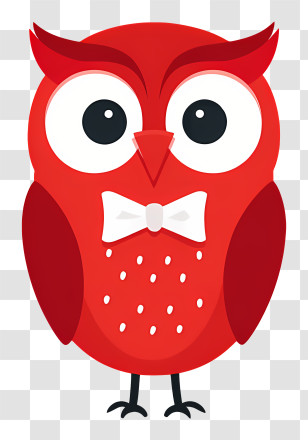 Red Owl - Red Owl With Bow Tie Transparent PNG