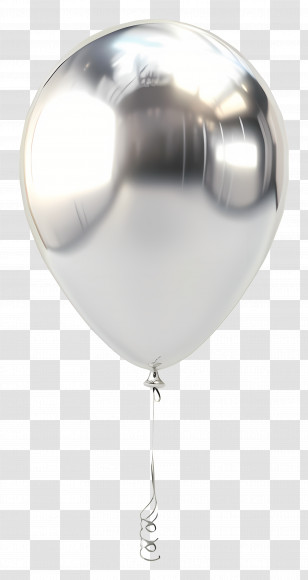 Single Balloon - Metallic Silver Balloon For Celebrations Transparent PNG