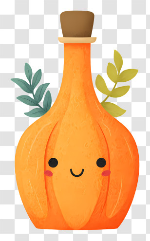 Thanksgiving Drink Bottle - Cute Orange Gourd Bottle Transparent PNG