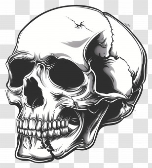 Skull - Detailed Human Skull Illustration Transparent PNG
