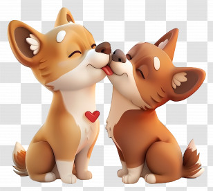 Kissing - Cute Dogs Showing Affection Transparent PNG