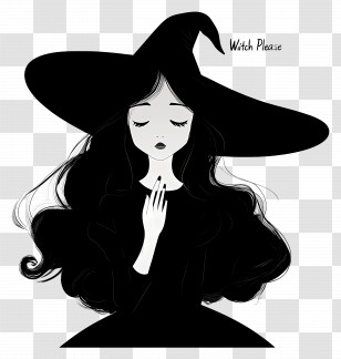 Witch Please - Witch Please Silhouette With Hat Transparent PNG