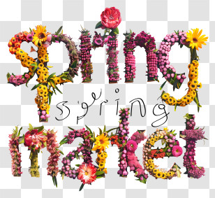 Spring Market - Spring Market Floral Text Transparent PNG