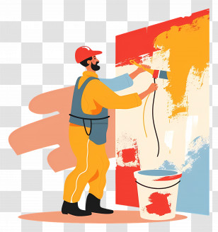 Painter Painting - Painter Working On A Wall Transparent PNG