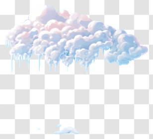 Cloudy Sky - Fluffy Cloud With Dripping Rain Transparent PNG