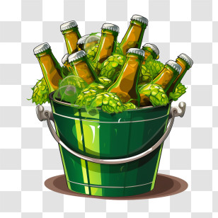 Beer Bottle - Chilled Beer Bottles In Bucket Illustration Transparent PNG