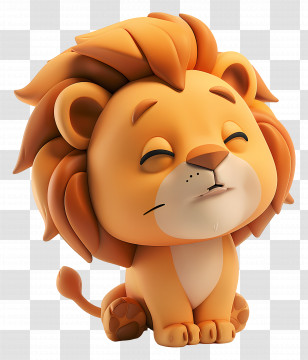 3d Lion - Cute Cartoon Lion Illustration Transparent PNG
