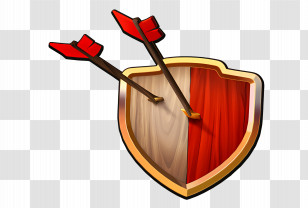 Clash Of Clans Logo - Red Shield With Arrows Design Transparent PNG