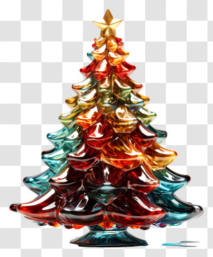 Glass Christmas Tree - Beautiful Glass Christmas Tree Decoration Transparent PNG
