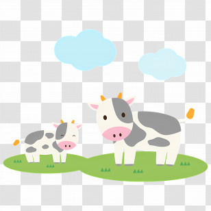 Milk Cow - Cows Grazing On Pasture Transparent PNG