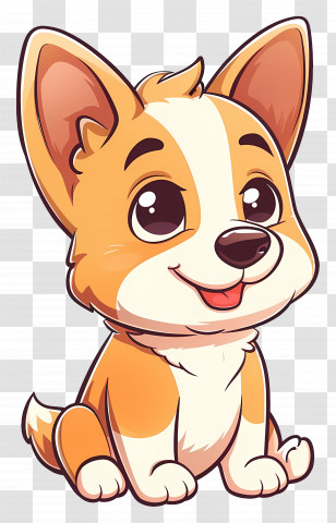 Cute Dog - Cute Cartoon Corgi With A Cheerful Look Transparent PNG