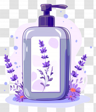 Lavender Shampoo - Lavender Soap Bottle Illustration Transparent PNG