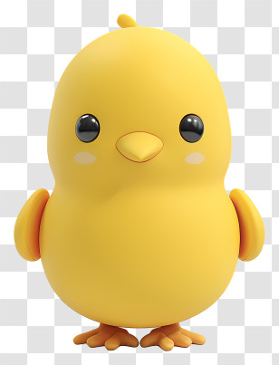 Easter Chick - Adorable Yellow Cartoon Chick Illustration Transparent PNG