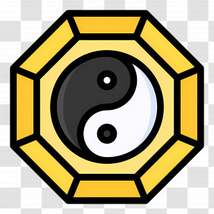 Yin Yang - Yin Yang Symbol In Yellow Bagua Transparent PNG
